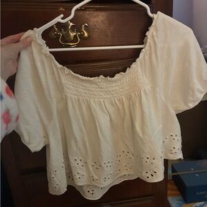 American Eagle eyelet white off the shoulder shirt!